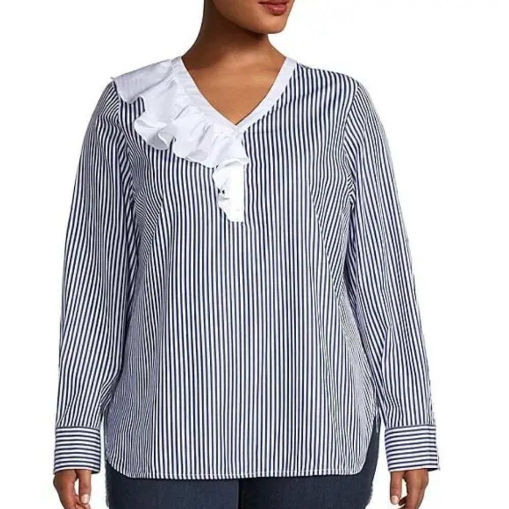 HARSHMAN, 
Vivienne Striped Popover Tunic